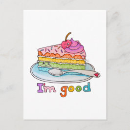 Estou Bem, Kawaii Cartão Postal de Bolo de Arco-Ír