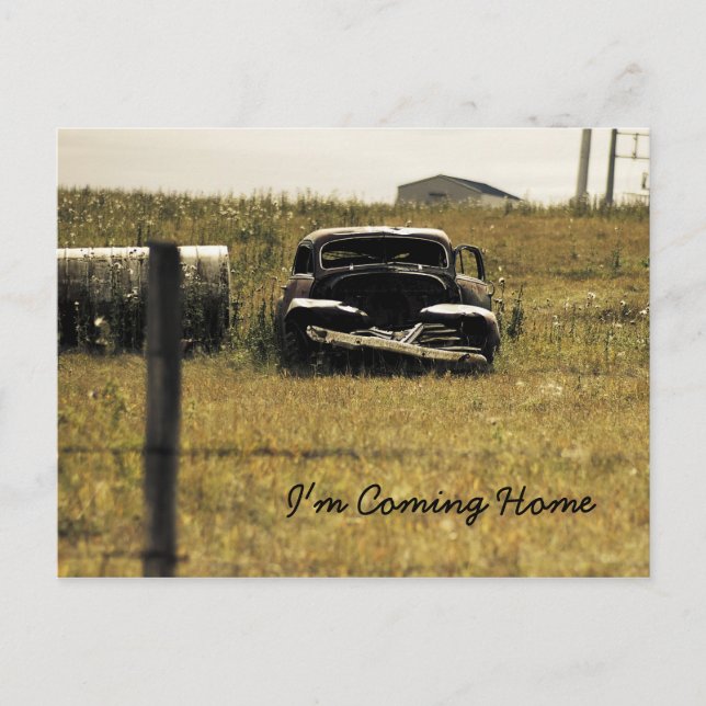 Estou chegando em casa, cartão postal rural rústic (Frente)