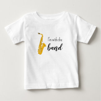 Estou com a Banda Camisa de Saxofone para Bebê/Inf