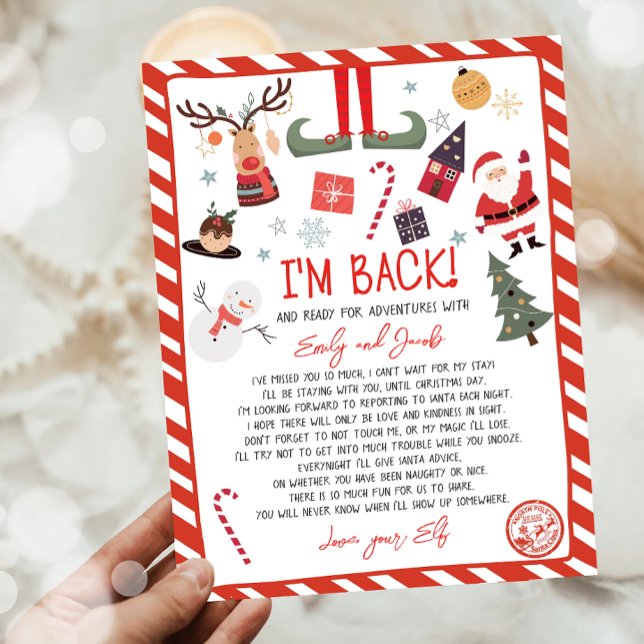 Estou de Volta Carta de Chegada do Elfo Natal Elfo (Criador carregado)
