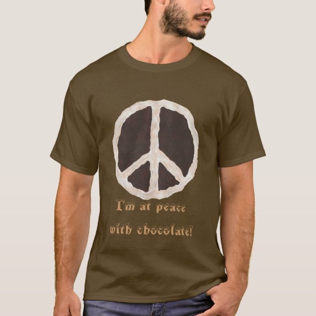 Estou em paz com camisas de chocolate (Frente)