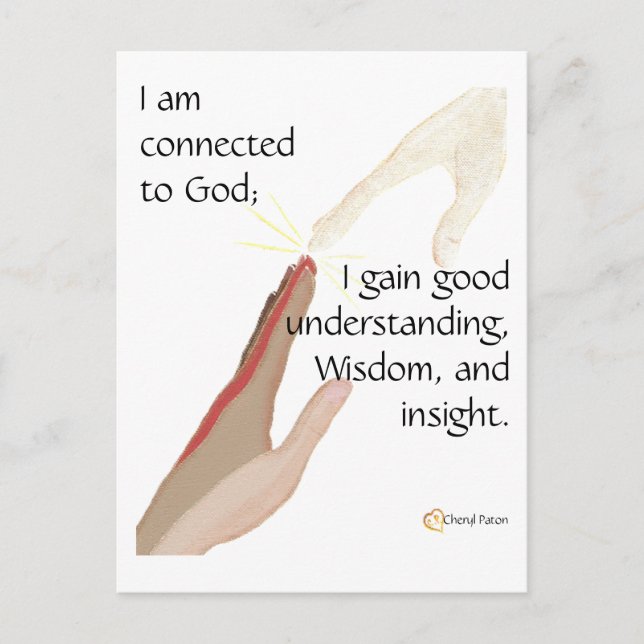 Estou ligado a Deus, ganho bons cartões postais. (Frente)