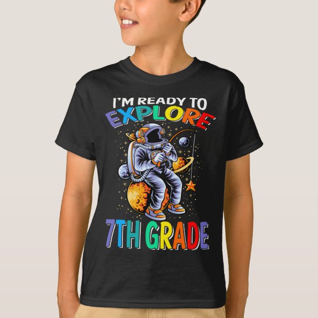 Estou pronto para explorar a camisa do astrônomo 7 (Frente)