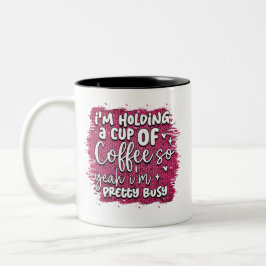 Estou segurando uma xícara de café