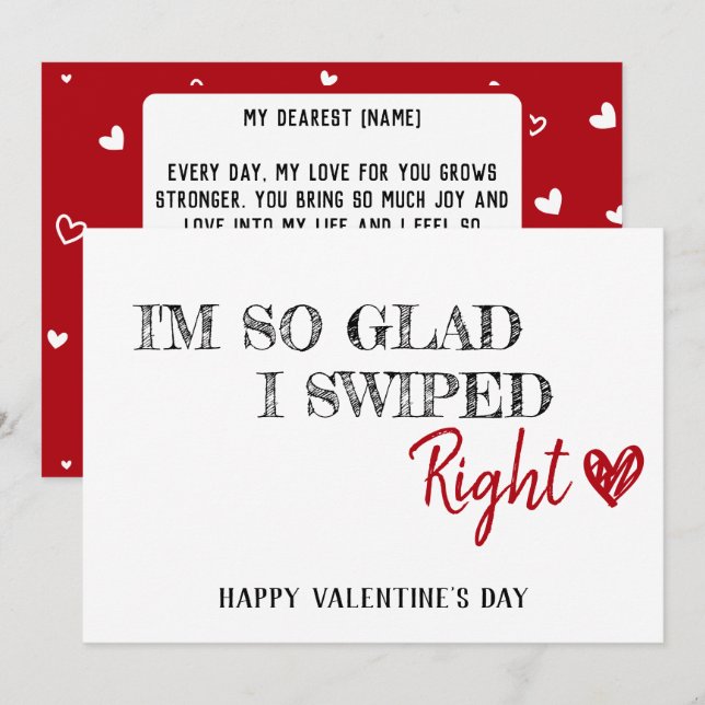 Estou tão feliz por ter trocado o cartão de Namora (Frente/Verso)