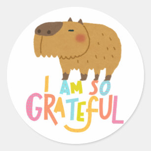 Estou tão grata, Capybara Sticker, etiqueta do pre