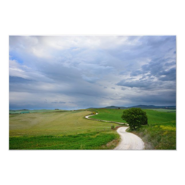 Estrada curva em direção a uma impressão de foto d (Frente)