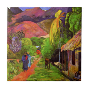 Estrada de Gauguin no azulejo de Tahiti