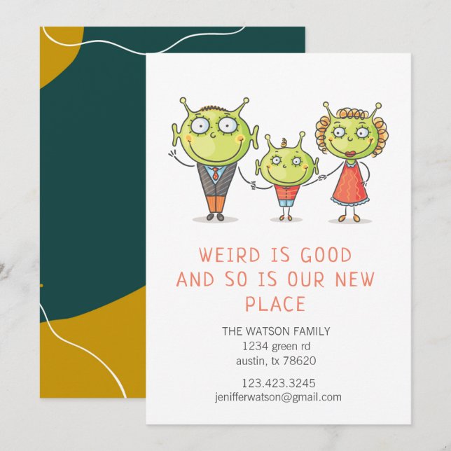 Estranho É Um Cartão De Anúncio De Movimentação Da (Frente/Verso)