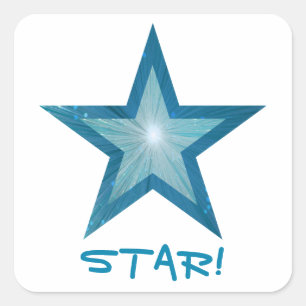 Estrela Azul! adesivo quadrado branco
