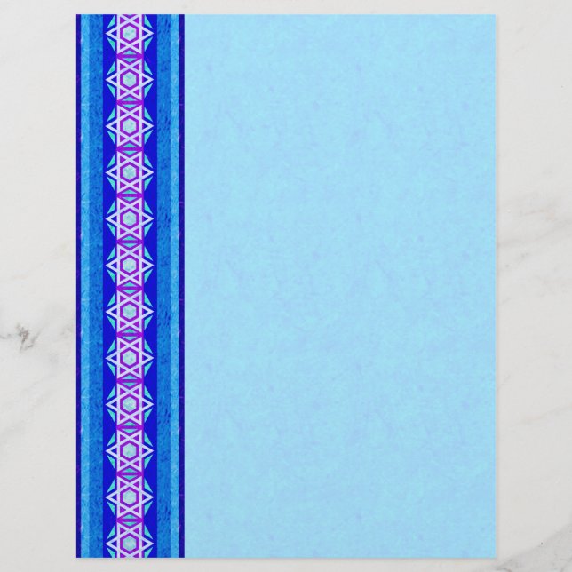 Estrela Azul e Púrpura de David Border Letterhead (Frente)