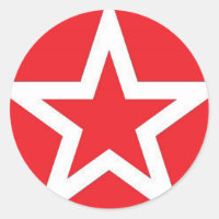 Estrela branca no vermelho - etiqueta
