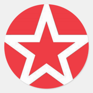 Estrela branca no vermelho - etiqueta