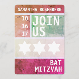 Estrela Brilhante do Convite David Bat Mitzvah