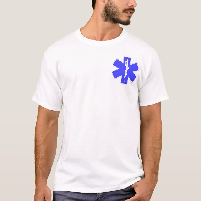 Estrela camisa do EMS da vida & da ambulância (Frente)