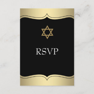 Estrela de Davi de Ouro Preto RSVP do Bar Mitzvah