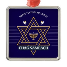 Estrela de Davi Elegante Enfeite de Hanukkah