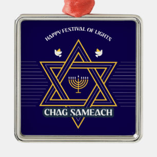 Estrela de Davi Elegante Enfeite de Hanukkah