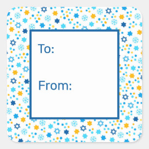 Estrela de David Snowflakes com etiqueta de presen