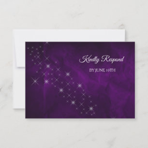 Estrela de prata roxa elegante que Wedding RSVP
