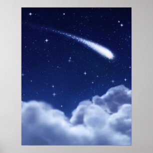 Estrela de tiro sobre o poster das nuvens