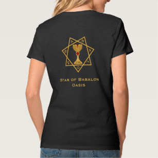 Estrela do logotipo Dourado Babalon, duas camiseta