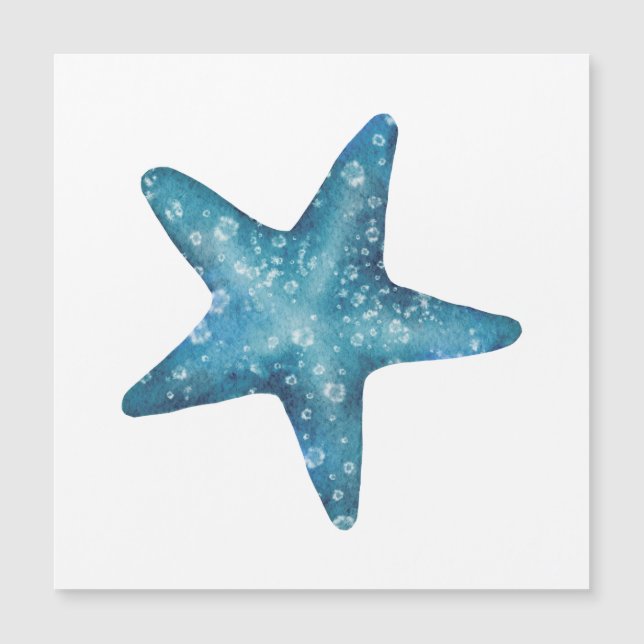 Estrela-do-mar Azul Aquarela Náutica (Frente)