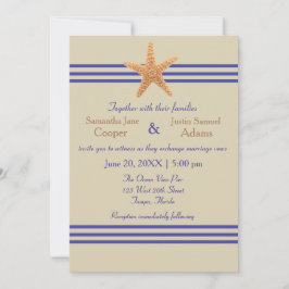 Estrela-do-Mar Bege Náutico - Convite de Casamento