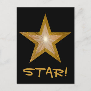 Estrela Dourada! cartão postal preto