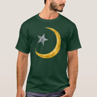 Estrela e crescente, t-shirt metálicos
