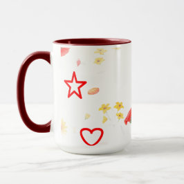 Estrela Floral e caneca do Coração - Girassol Bril
