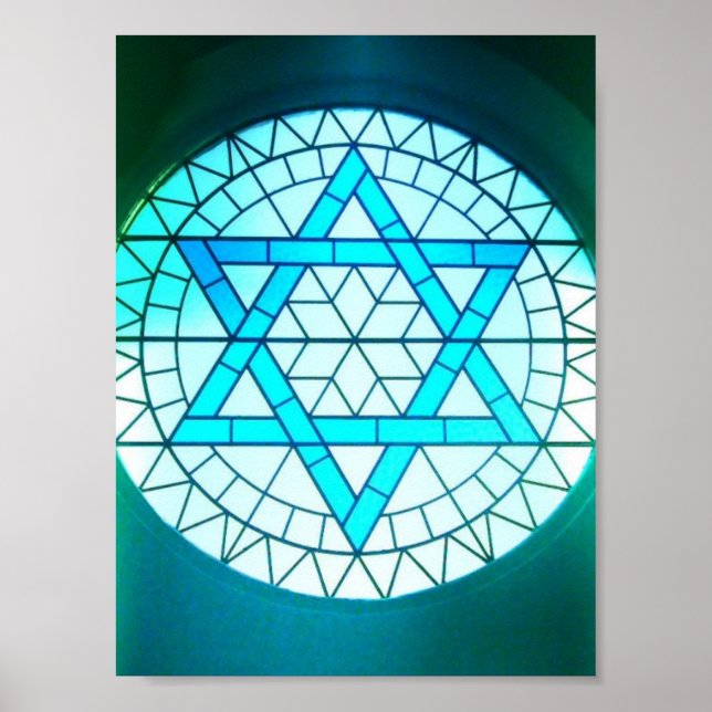 Estrela Judaica de David Poster Impressão (Frente)