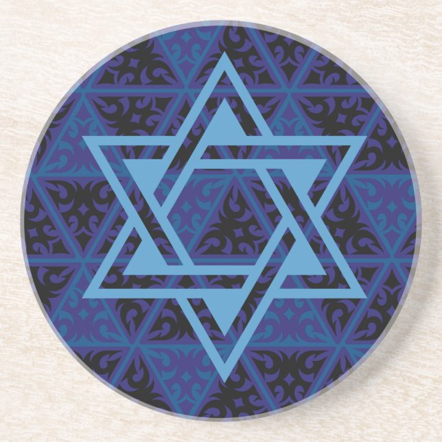 Estrela Judaica de David Round Porta copos (Frente)