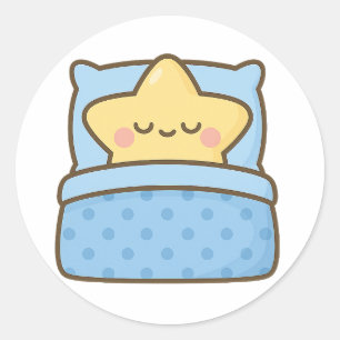 Estrela Kawaii na Cama – Adesivo Transparente