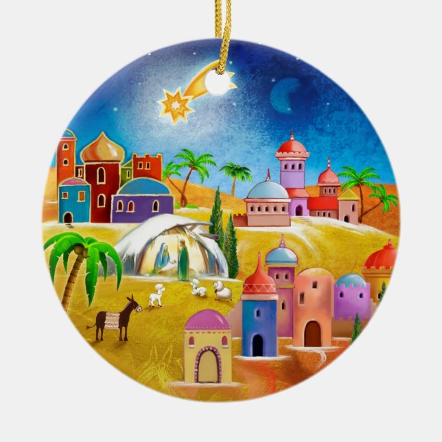 Estrela sobre o ornamento do x-mas de Bethlehem (Frente)