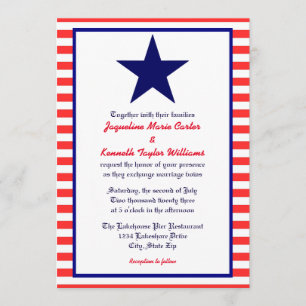 Estrela Vermelha Branca e Azul - Convite para Casa