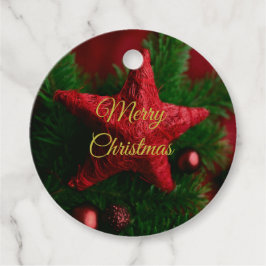 Estrela Vermelha Rústica Elegante Em Etiquetas De