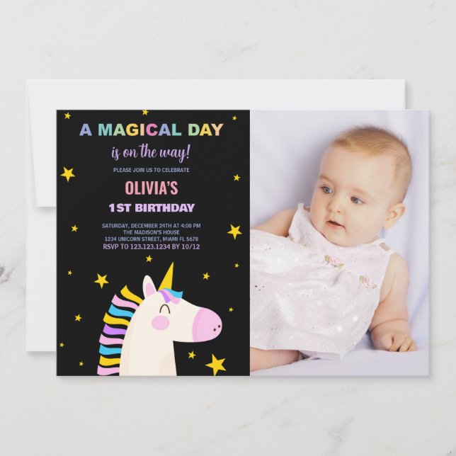 Estrelas Amarelas - Convites de Aniversário do Uni (Frente)