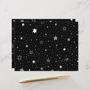 Estrelas Brancas Desenhadas À Mão Em Preto
