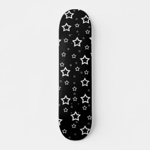 Estrelas brancas sobre fundo preto: skate