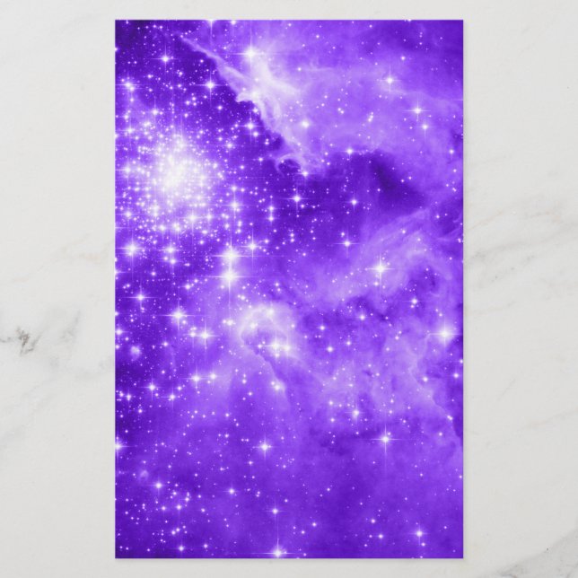 Estrelas Branco Brilhante e Violeta Roxo Celestial (Frente)