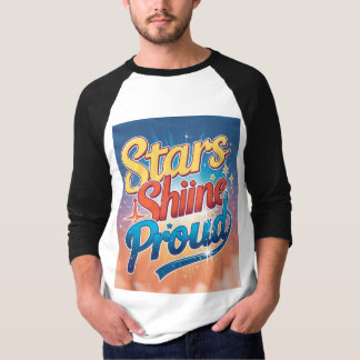 Estrelas brilham numa camiseta orgulhosa - Celebra