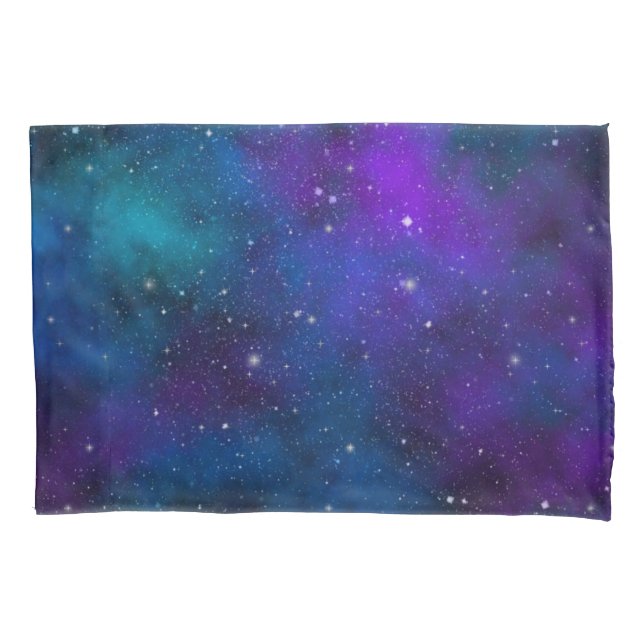 Estrelas Brilhantes no Fundo Espacial Azul e Roxo (Frente)