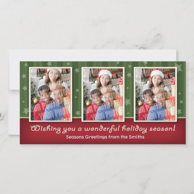 Estrelas & cartão com fotos das listras 3 (Frente)