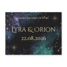 Estrelas Celestiais | Ímã de Casamento Azul-Marinh