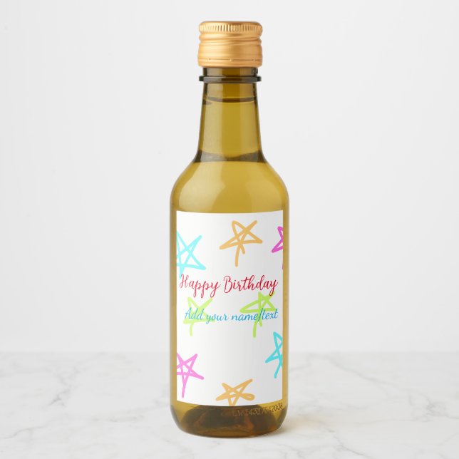 Estrelas coloridas feliz aniversário adicione text (Frente)