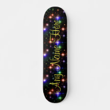 Estrelas Coloridas Skate de Nome Personalizado