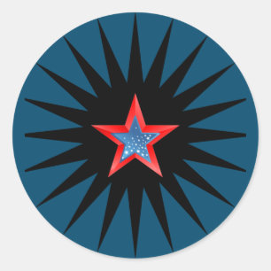 Estrelas com adesivos multicoloridos.