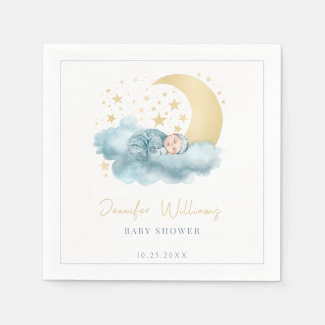 Estrelas da Lua Celestial guardanapos de papel par (Frente)