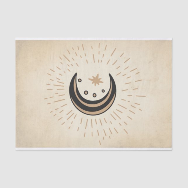 Estrelas da lua retrógrada papel sépia vintado (Frente )